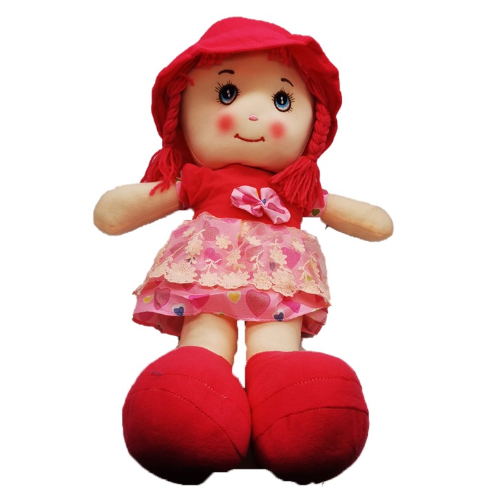 Papusa din material textil, Recita " Inger, Ingerasul meu" 50 cm, Roz