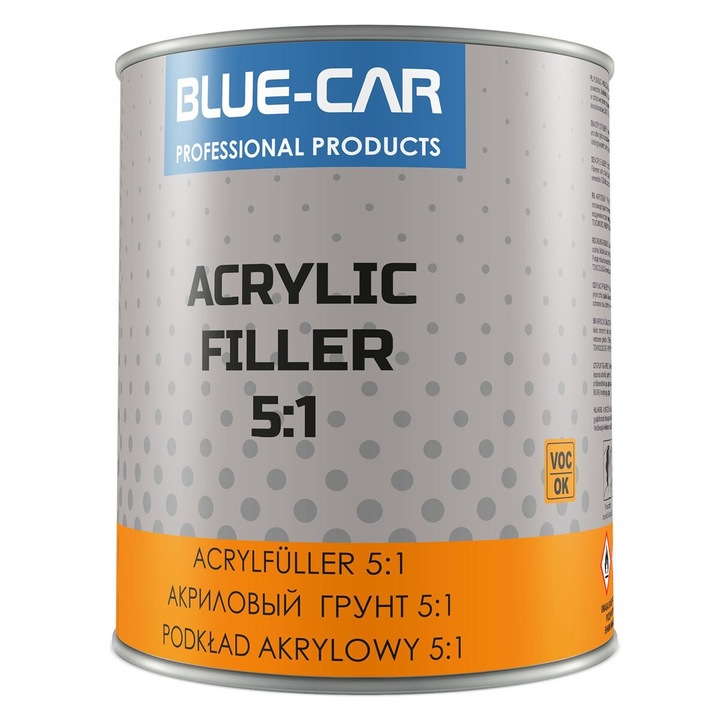 Filler acrilic cu intaritor 5:1 alb, BLUE-CAR