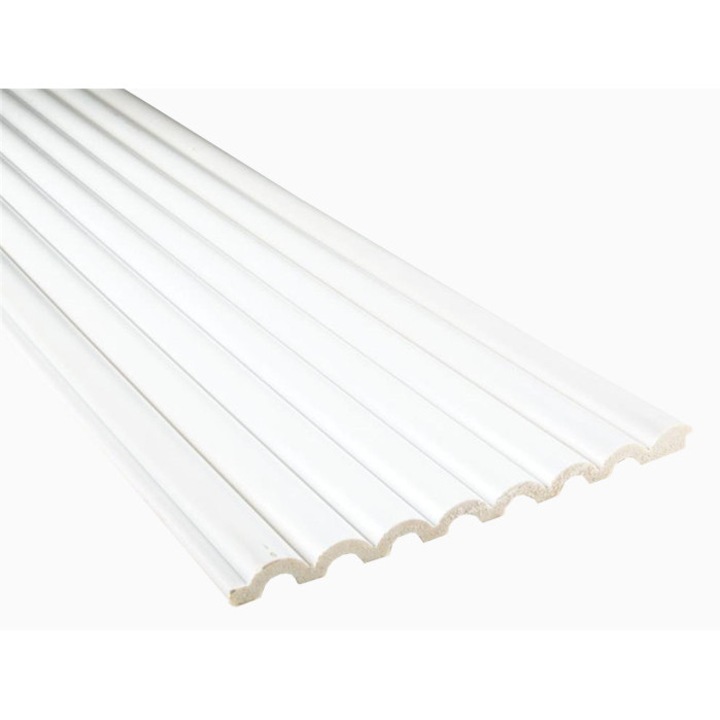 Panou riflat alb polimer dur lavabil 290x20cm FDE120 Flow