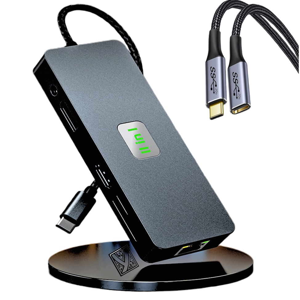 Адаптер 11 in 1, Hub USB-C, PD100W, Множество HDMI интерфейси, VGA, DP ...