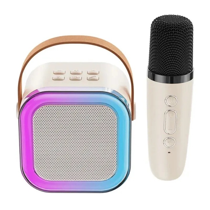 Boxa portabila tip karaoke cu microfon wireless pentru copii, conexiune bluetooth, stocare extinsa cu card pana la 32 GB