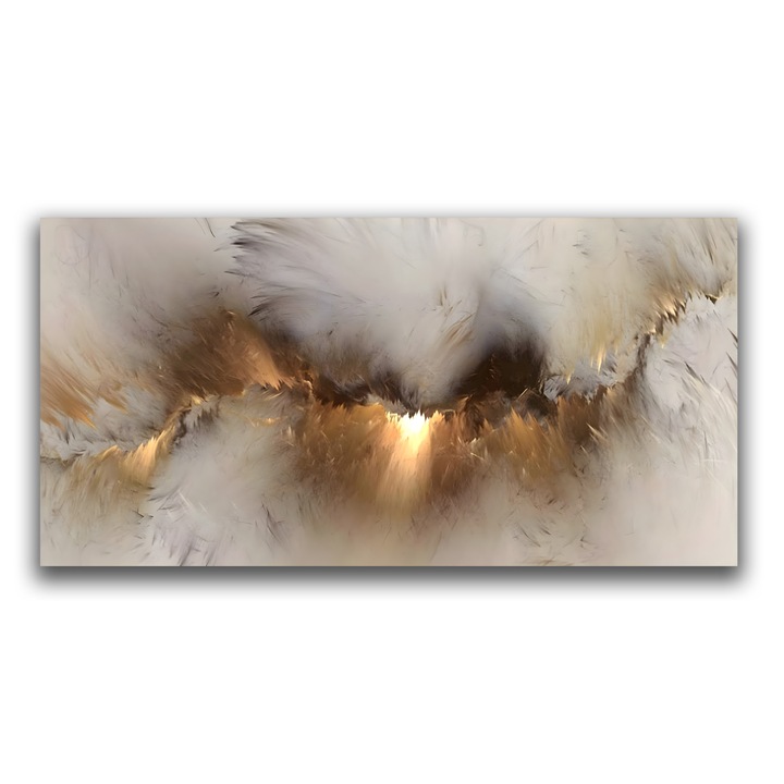 Tablou Canvas Premium, LuxCanva® B1082, Divina Lumina, 70 X 140 CM, Panza Bumbac 100% 400g/m2, Sasiu Lemn, Living, Abstract, Rasarit, Dormitor, Lumina, Liniste, Pace, Culori Vibrante