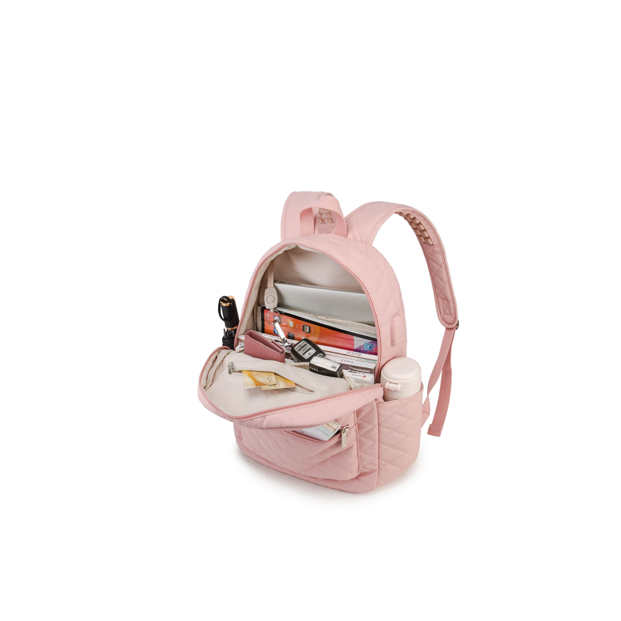 Rucsac Laptop, Kinmac, Pink Embroidery, 15.6 inch