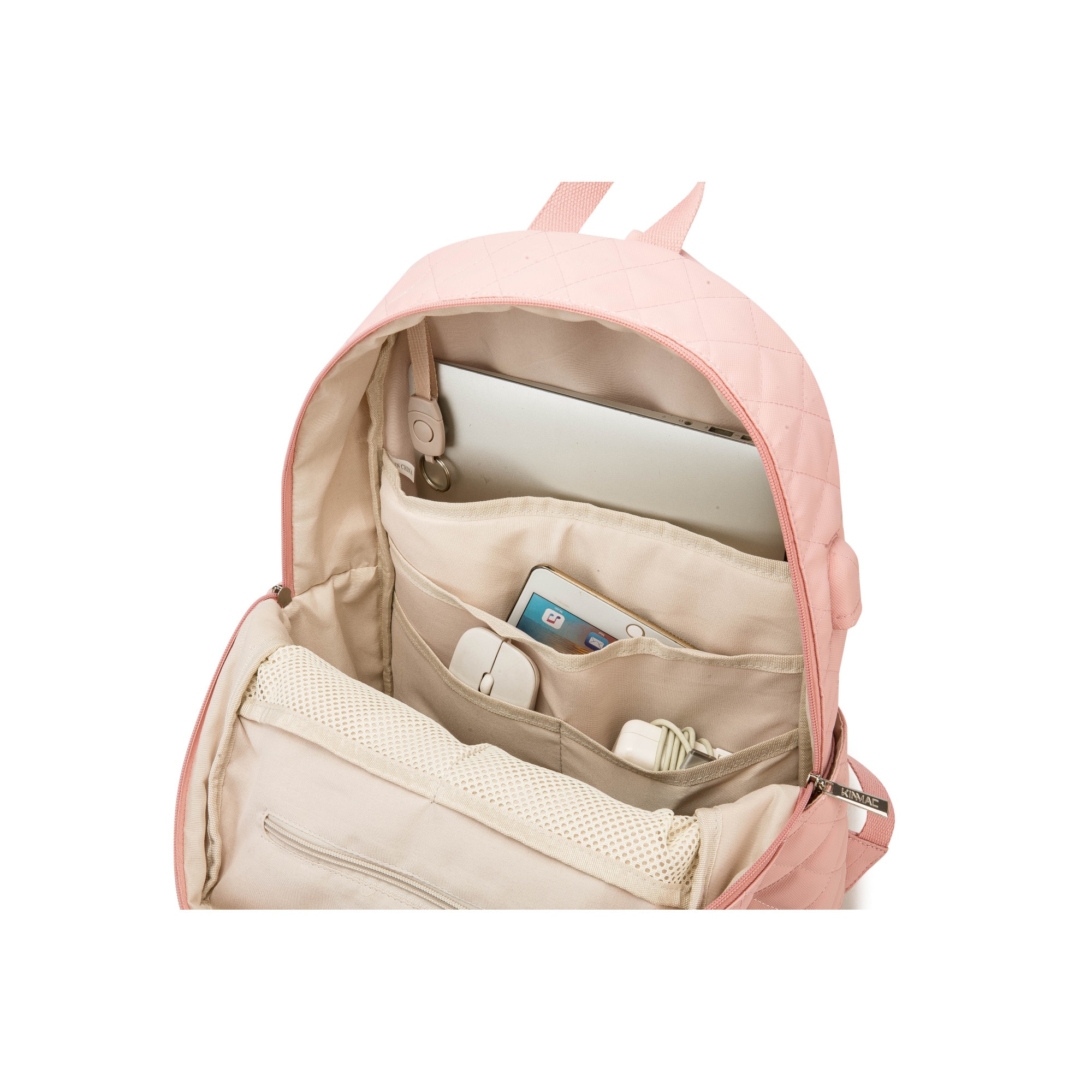 Rucsac Laptop, Kinmac, Pink Embroidery, 15.6 inch