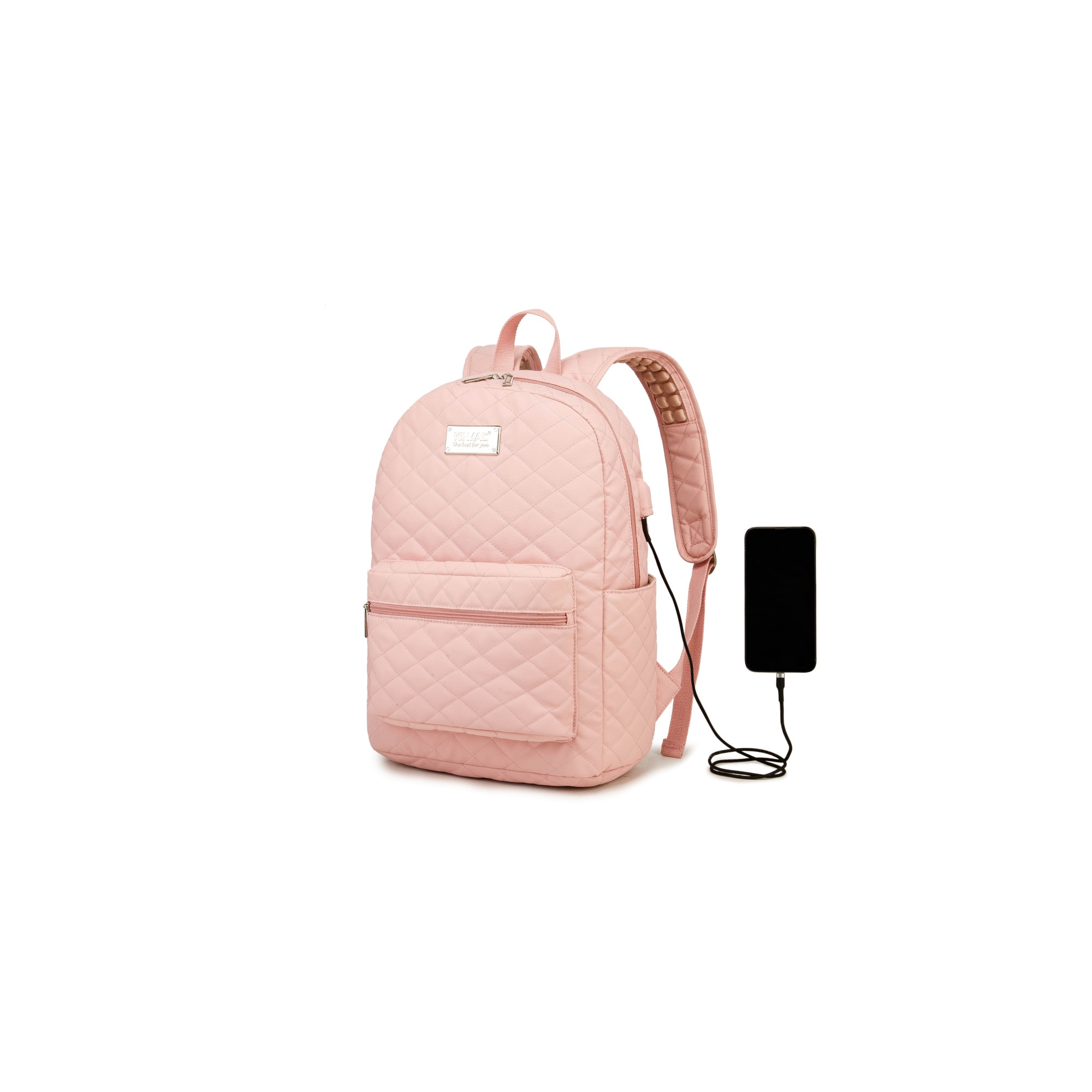 Rucsac Laptop, Kinmac, Pink Embroidery, 15.6 inch