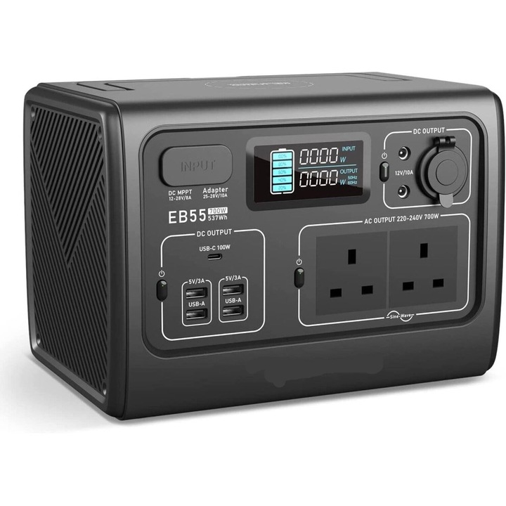 Батерия, Електрическа станция, 700W, 537Wh, AU Plug, 240V, 50Hz, Черен