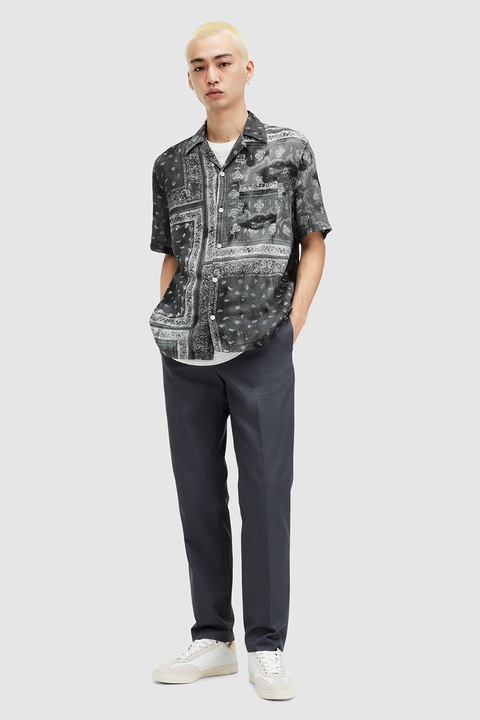 AllSaints, Tijuana kényelmes fazonú ing, Fekete, Fehér, XL