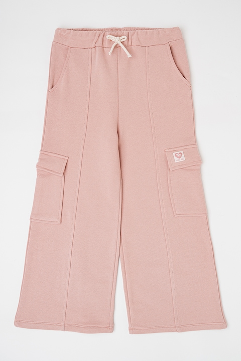 United Colors of Benetton, Памучен спортен панталон с джобове, Прашно розово