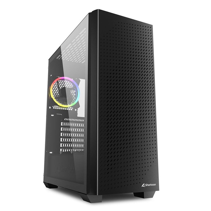 Sharkoon VS9 RGB Edzett Glass Fekete, Ház