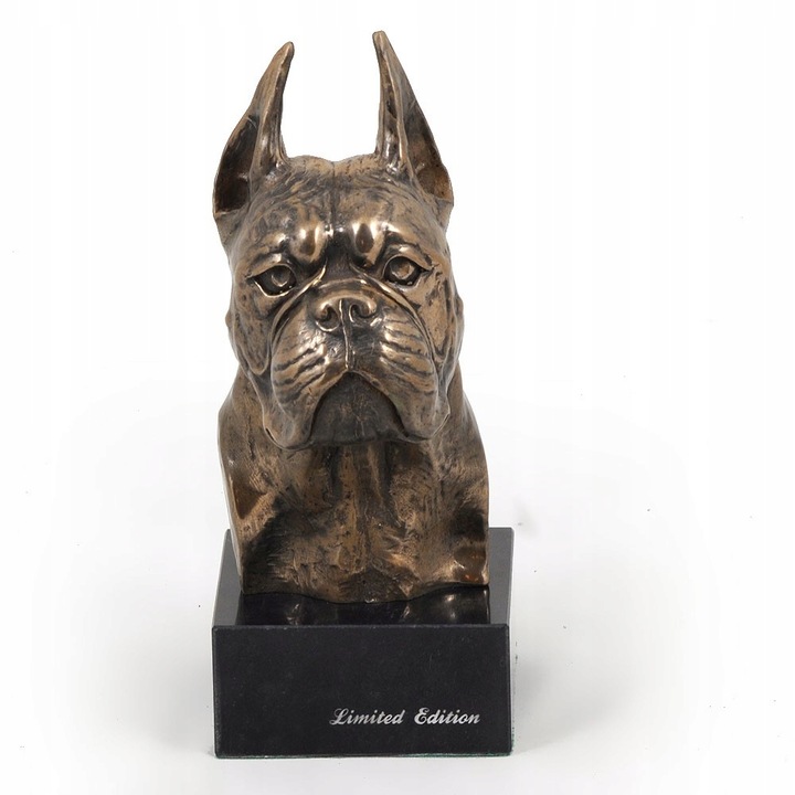 Statueta Boxer, Marmura/Bronz/Rasina, 20x12x19.5 cm, Negru/Bronz