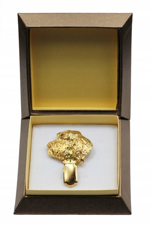 Brosa caine Basset Hound cu clip, Art-Dog, Zinc, Auriu