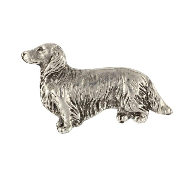 Női bross, Teckel tacskó modell, ezüst/ötvözet, ezüst