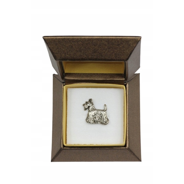 Női bross, Fémötvözet/Ezüstözött, Kutyaforma, 2 x 2,2 cm, Ezüst