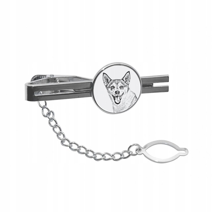 Férfi nyakkendőtű, Fém, Kutya modell, Ezüst