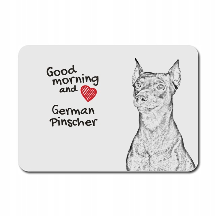 Mousepad, Cauciuc spumat, Model Pinscher, 22x18, Multicolor