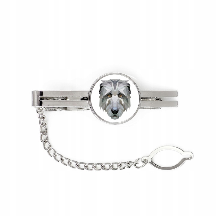 Férfi nyakkendőtű, Fém, Kutyamodell, Ezüst