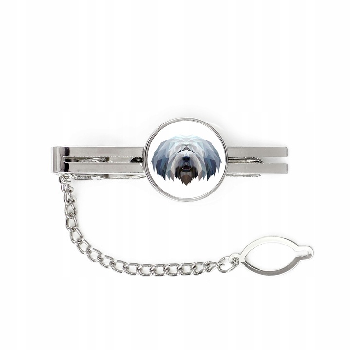 Nyakkendőtű, Fém, Kutyamintás, 5 cm, Ezüst