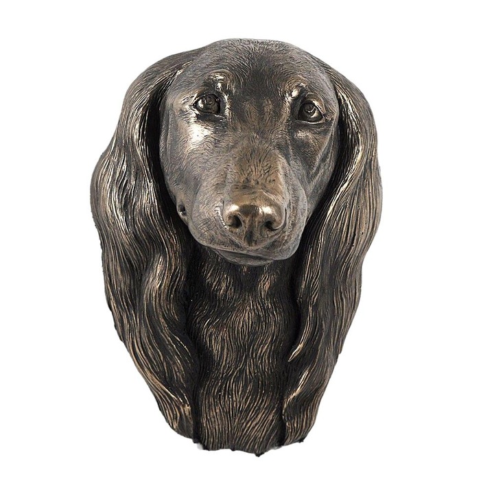 Statueta decorativa cu model de caine, Art-Dog, Bronz/Rasina, 16.5x11x13.5cm, Maro