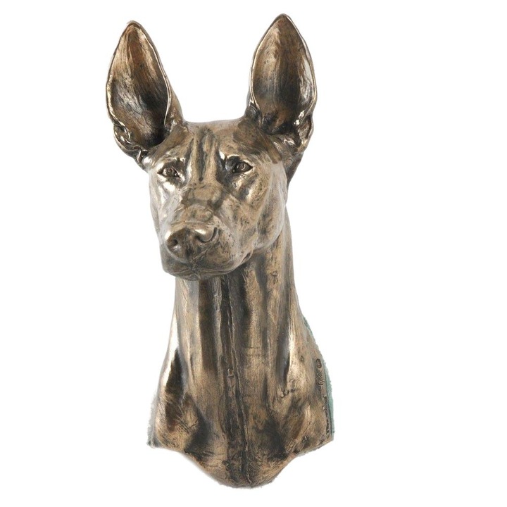 Statueta decorativa cu model de caine, Art-Dog, Bronz/Rasina, 21x10x12cm, Maro