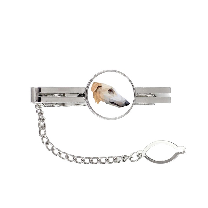 Ac de cravata, Model Borzoi, Metal, Argintiu