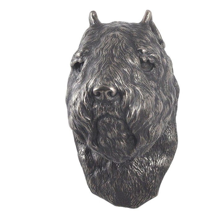Statueta suspendata, Art-Dog, Bronz/Rasina, Model bust de caine, Maro