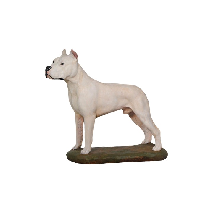 Декоративна фигурка, Смола, Модел кученце, 1,6 кг, Бяла