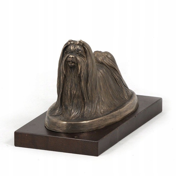 Statueta decorativa, Bronz, Model catel Shih Tzu, Auriu