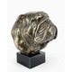 Angol Bulldog figura, Gyanta/Márvány, 23x15 cm, Bronz
