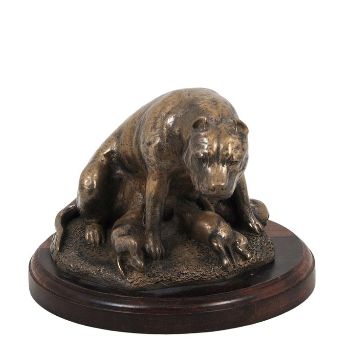 Statueta Staffik cu pui, Bronz/Rasina, Bronz/Maro