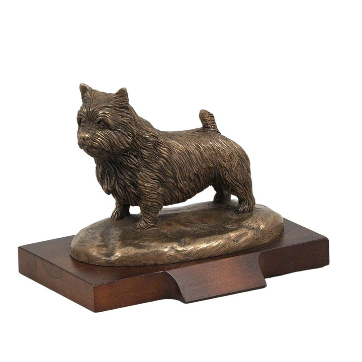 Szobor norwich terrierrel, Art-Dog, gyanta/bronz, barna