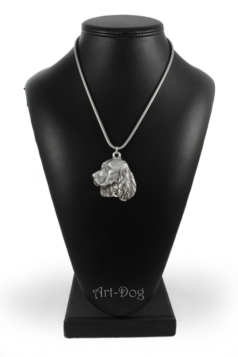 Női medál nyaklánc, Art-Dog, cink ötvözet, ezüstözött, kölyökkutya minta, ezüst