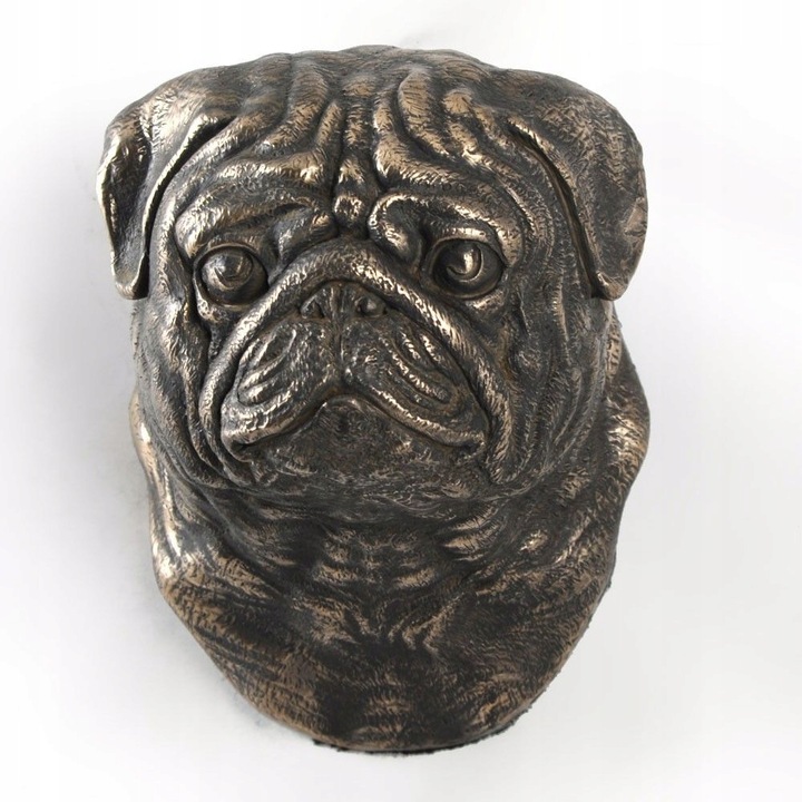 Statueta caine Pug, Art-Dog, Bronz/Rasina, 15 x 11.5 x 10 cm, Bronz