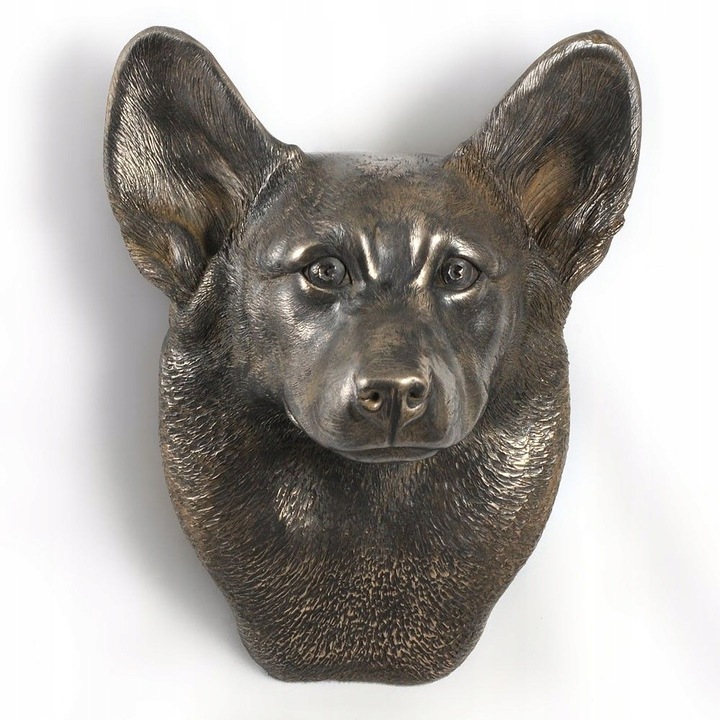 Statueta caine Corgi Pembroke, Art-Dog, Bronz/Rasina, 21 x 17 x 11.5 cm, Bronz