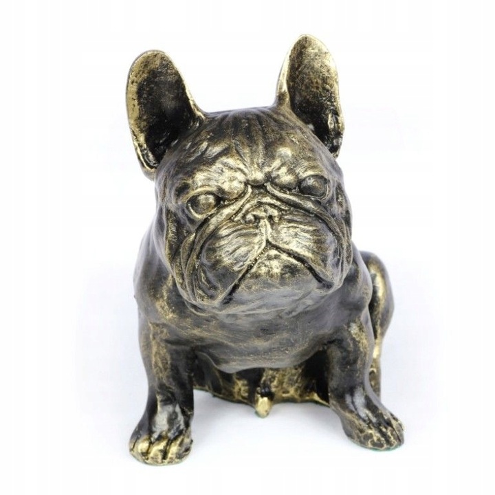 Szobor francia bulldoggal, Art-Doggal, gyantával, barnával