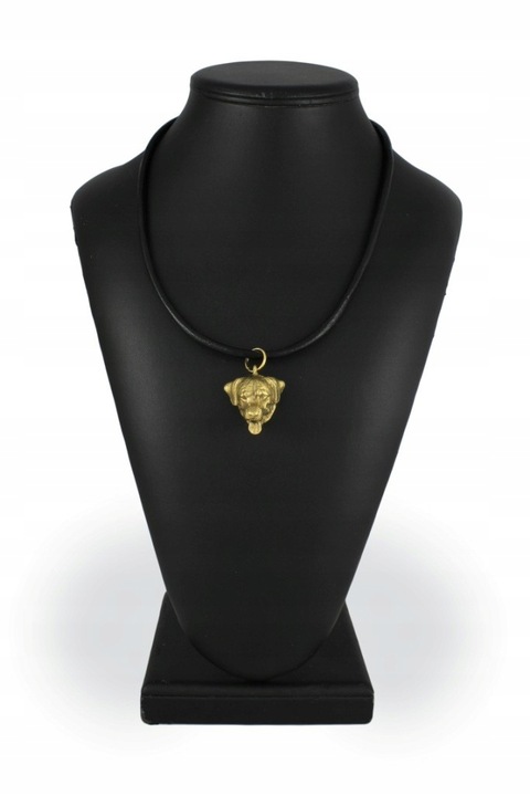 Colier dama, Art-Dog, Aliaj/Placat cu aur, Pandantiv catel, 50 cm, Auriu/Negru