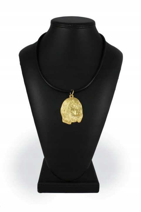 Női nyaklánc, Art-Dog, Ötvözet/Aranyozott, Kiskutya medál, 50 cm, Arany/Fekete