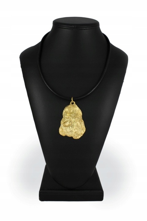 Női nyaklánc, Art-Dog, Ötvözet/Aranyozott, Kiskutya medál, 50 cm, Arany/Fekete