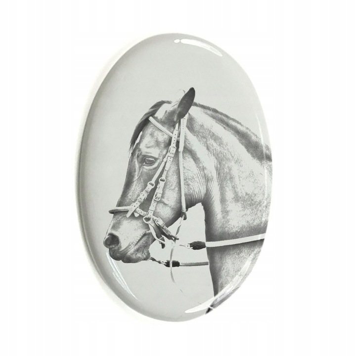 Placuta ceramica personalizabila cu imagine cal Paso Fino, rezistenta la zgarieturi, 10x7,5cm