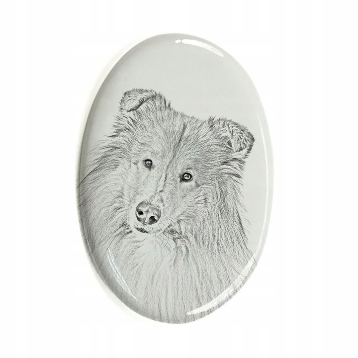 Piatra funerara pentru animal de companie, Ceramica, Caine Scottish Shepherd