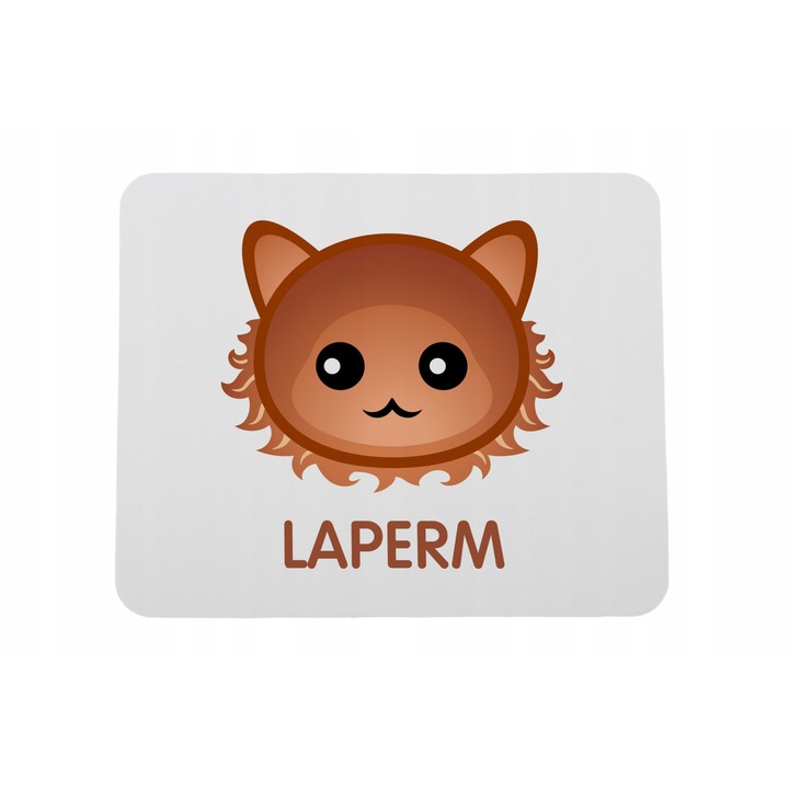 Mousepad Art-Dog, Imprimeu pisica LaPerm, Alb/Maro
