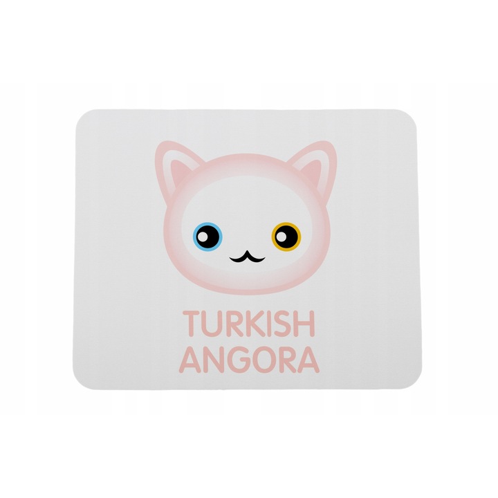 Mousepad Art-Dog, Model cu pisica, Alb/Roz, 22x18cm