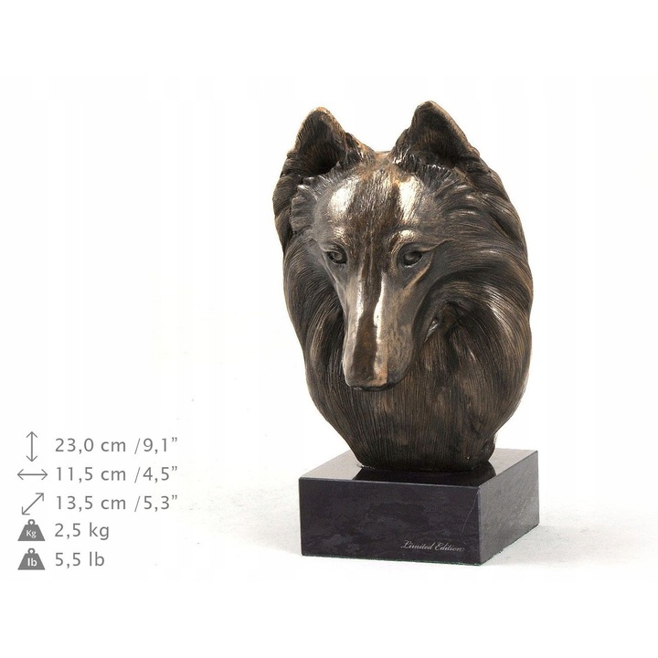 Szobor, belga malinois juhászkutya, Art-Dog, bronz, barna