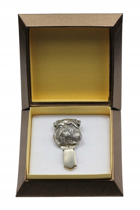 Belgaian Griffon kutya bross klipszel, Art-Dog, cink, ezüst