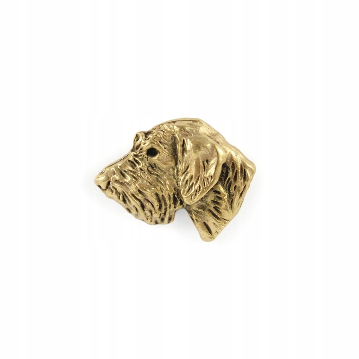 Brosa Irish Wolfhound, Art-Dog, Zinc/Aluminiu, Placata cu aur 24K, 1.7x1.7 cm, Auriu