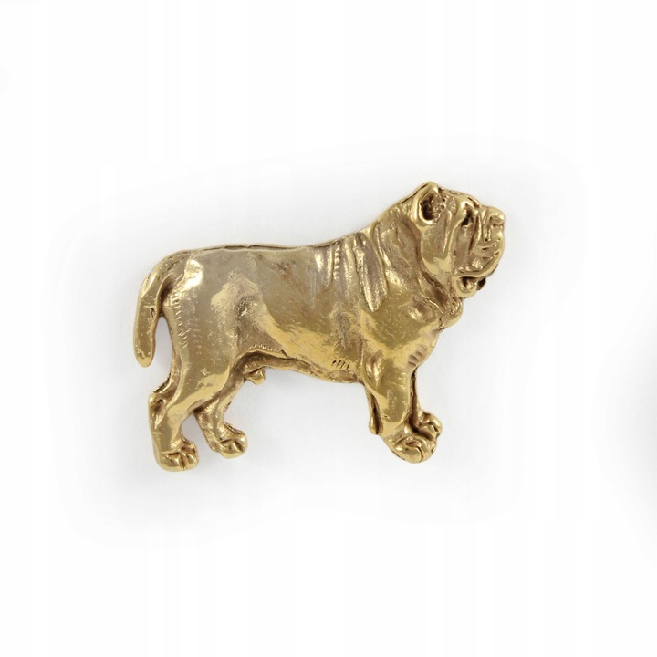 Nápolyi masztiff bross aranyozott tűvel, Art-Dog, cink, arany