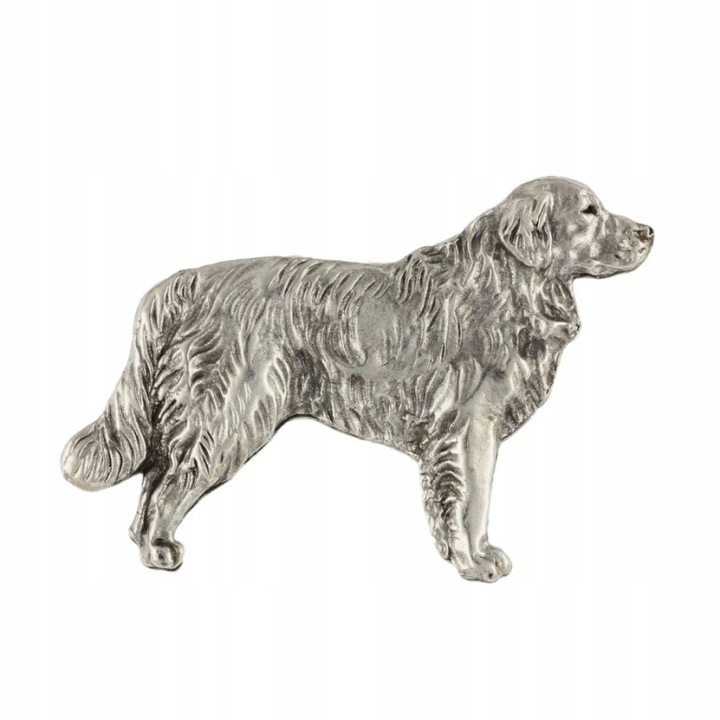 Bross Golden Retriever kutyával, ezüstözött tűvel, Art-Dog, cink, ezüst