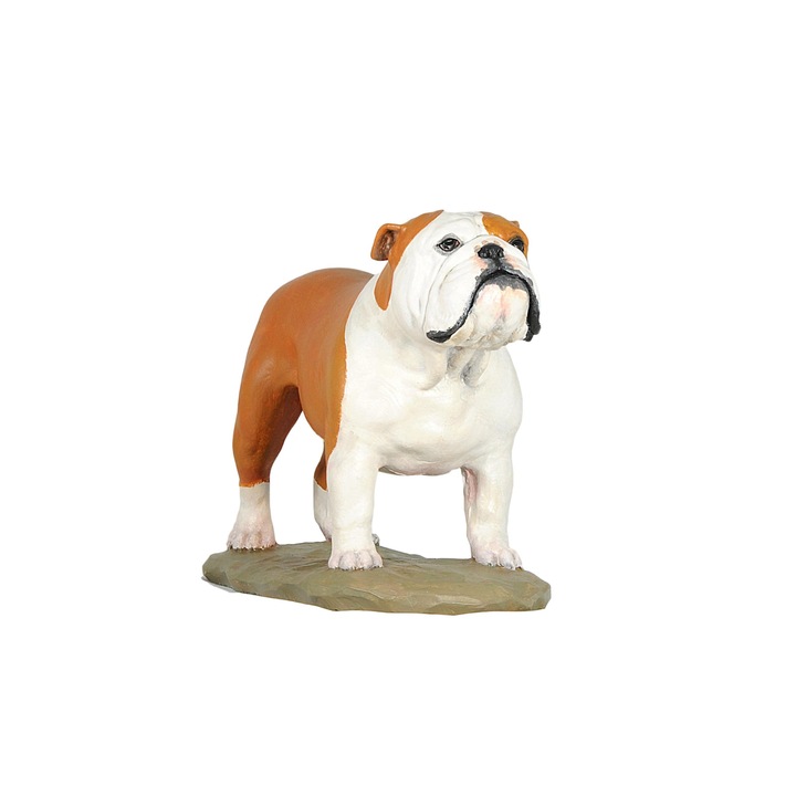 Art-Dog figura, angol bulldog, gyanta, többszínű