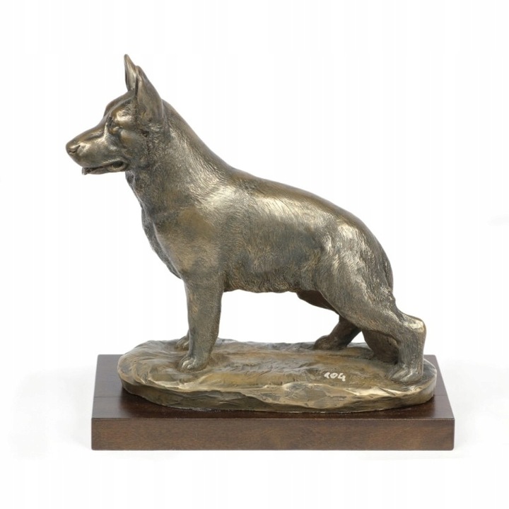 Статуетка Art-Dog, немска овчарка, смола/бронз, 22x10,5 см, златно/кафяво