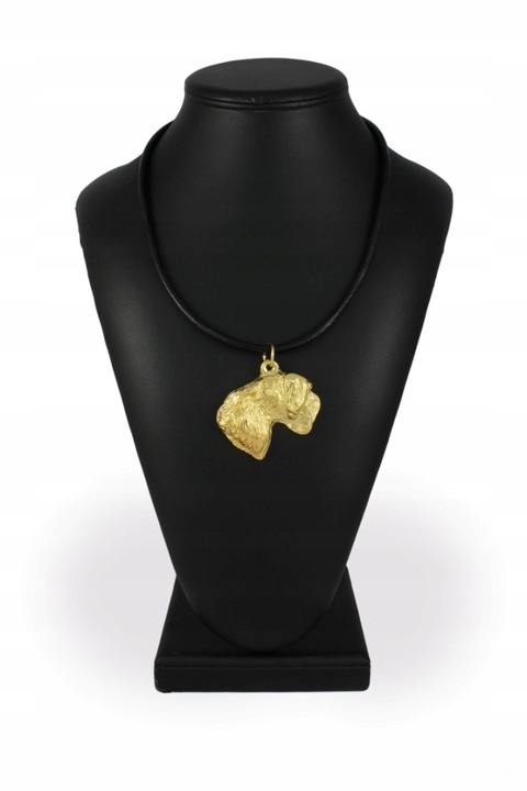 Colier dama, Art-Dog, Aliaj/Placat cu aur, Pandantiv catel, 50 cm, Auriu/Negru