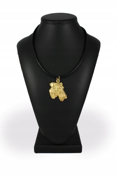 Colier dama, Art-Dog, Aliaj/Placat cu aur, Pandantiv catel, 50 cm, Auriu/Negru